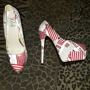 Red,white, & blue heels sz 7.5